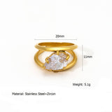 DESIGNER STEEL RING WITH ZIRCON IRREGULAR SHAPE_CWMM8935
