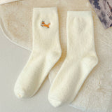 SOLID COLOR EMBROIDERED CARTOON THICK WARM SOCKS_CWMS0874