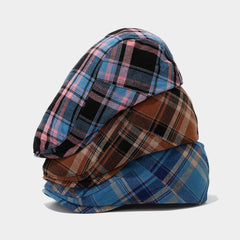 Plaid Dopamine Color Block Newsboy Hat_Cwah04626