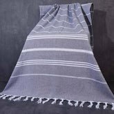 STRIPED TASSEL BATH TOWEL SOFT ABSORBENT LARGE_CWMM7665