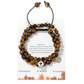 CROSS TIGER EYE DOUBLE LAYER BRACELET_CWAJE2108