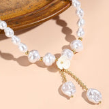FAUX PEARL CHARM PENDANT NECKLACE_CWAJE0438