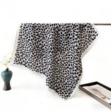 Vintage Leopard Herringbone Linen Headscarf_Cwasc03426