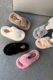THICK SOLE CROSS STRAP FLUFFY BEDROOM SLIPPERS_CWSHS0230
