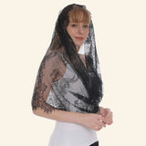 BLACK AND WHITE LACE EYELASH BREATHABLE VEIL_CWMM1986