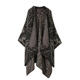 HOODED CAPE VERSATILE SUNFLOWER SCARF SLIT SHAWL_CWASC2272