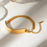 18K GOLD FIVE LAYER CHAIN BRACELET NO FADE_CWAJE4707