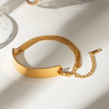 18K GOLD FIVE LAYER CHAIN BRACELET NO FADE_CWAJE4707