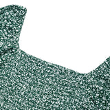 Square Neck Long Sleeve Floral Jumpsuit