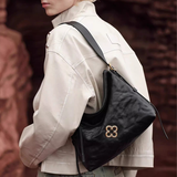 Vintage Ruched Tote Small Shoulder Leather Bag_Cwab5324