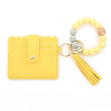 SILICONE BEAD BRACELET CARD BAG TASSEL KEYCHAIN_CWAJE0656