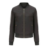 Solid Striped Jet Jacket With Cotton Trim