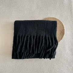 SOFT MERINO WOOL SOLID SCARF WHITE WINTER WRAP_CWASC2294