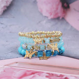 BOHEMIAN CRYSTAL BUTTERFLY ELASTIC BRACELET_CWASC0695