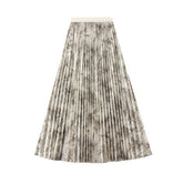 CHINESE STYLE PRINTED PLEATED SKIRT LONG SKIRT_CWBMS0313