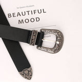 CLASSIC VINTAGE BUCKLE BELT WITH EMBOSSED_CWABE0388