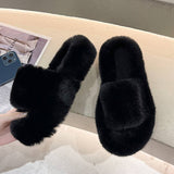 Wear Thick Bottom Of Plush Slippers Outside
