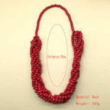 Vintage Hand-Woven Log Bead Long Necklace_Cwmm4731