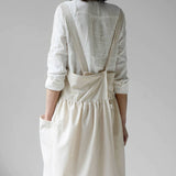 KITCHEN FLORIST WORK LINEN APRON WITH POCKETS_CWMM3295