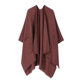 SOLID COLOR SHAWL POCKET WARM SCARF CAPE_CWASC2182