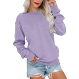 Solid Color Hoodie Casual Loose Crew-Neck Hoodie
