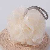 LARGE BATH FLOWER FOAMING NET TWO COLOR BATH POUF_CWMM3335