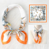 LUXURY STYLE FLORAL SATIN SQUARE SCARF FOR SUMMER_CWASC1162