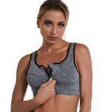 NON WIRED ZIPPER PLUS SIZE SPORTS BRA_CWMU0296