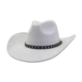 Unisex Western Suede Cowboy Fedorahat Ethnic Style_Cwah04398
