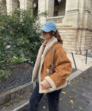 Vintage Lapel Baggy Fur All-In-One Coat For Women