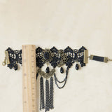 HALLOWEEN GOTHIC VAMPIRE FRINGED LACE BRACELET_CWMM0146