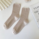 AUTUMN AND WINTER STRIPED WOMENS MID CALF SOCKS_CWMS0985