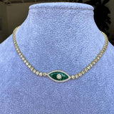 FASHIONABLE DEVILS EYE ZIRCON CLAVICLE NECKLACE_CWMM3764