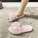 HOMEN LEISURE ROLL PLUSH OPEN TOED SLIPPERS_CWSHS0366