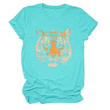 Women Summer Tee With Stylish Tiger Print_Cwttsl0494