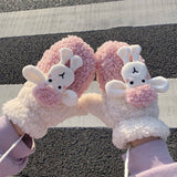 CARTOON LAMB WOOL WINTER WARM HALTER GLOVES_CWAG0185