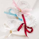 DELICATE HEART PEARL BOW HAIR TIE FOR WOMEN_CWAHA6237