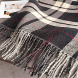 Fresh Plaid Cashmere Feel Tassel Scarf Wrap_Cwasc03245