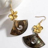 Womens Plumeria Long Fan-Shaped Earrings_Cwmm4272