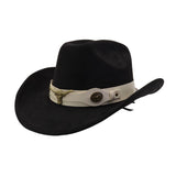 Western Ethnic Suede Cowboy Fedora Jazz Hat_Cwah04426