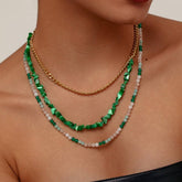 18K GOLD IRREGULAR NATURAL STONE NECKLACE_CWMM3635