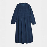 Solid Color Corduroy Long Long-Sleeved Dress