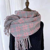 RETRO PLAID SCARF SOFT WARM COUPLE WINTER WRAP_CWASC1471