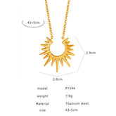 SUNFLOWER TITANIUM STEEL NECKLACE JEWELRY_CWAJE1083