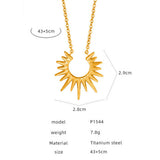 SUNFLOWER TITANIUM STEEL NECKLACE JEWELRY_CWAJE1083