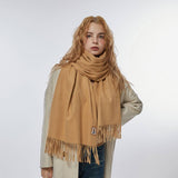 Wool Blend Solid Scarf-Sof Thick Bear Label Wrap_Cwasc2338