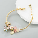 ELEGANT BUTTERFLY CRYSTAL BEADED STEEL BRACELET_CWMM8605