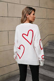 Valentines Day Color Contrast Heart Pullover Sweater
