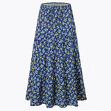 COTTON SKIRT HIGH WAIST ELASTIC TIE LONG SKIRT_CWAB4806