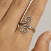 Wrapped Thread Open Geometric Gold Hoop Ring_Cwaje1817